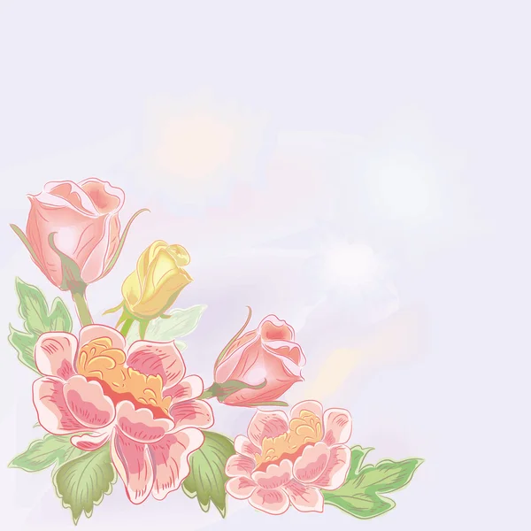 Květina akvarel zázemí. Vektorová Grafika
