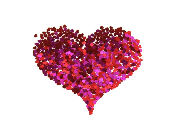 Coração dos pequenos corações vermelhos — Fotografia de Stock