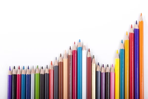 Диаграмма цветных карандашей — стоковое фото