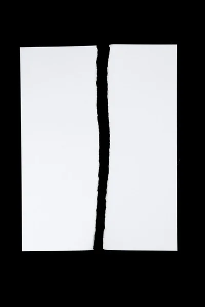 Carta bianca strappata a metà — Foto Stock