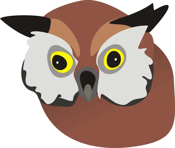 Head of a wild owl — Stock Vector