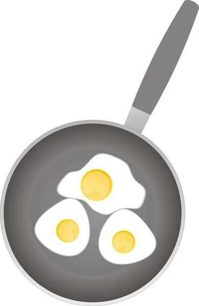 Tre uova fritte — Vettoriale Stock