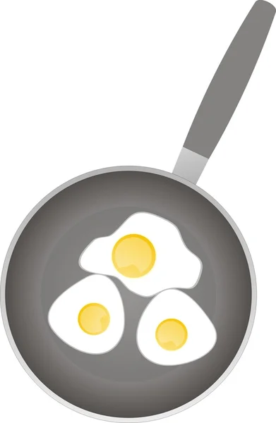 stock vector Three fried eggs