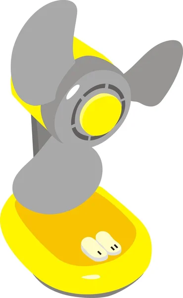 De kleine gele ventilator — Stockvector