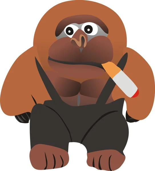 Gorille avec un cigare — Image vectorielle