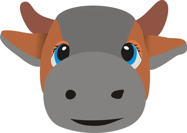 Head of a young cow — Stock Vector