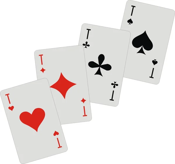 Quatre cartes à jouer — Image vectorielle