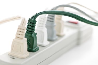 Wires plugged into power bar clipart