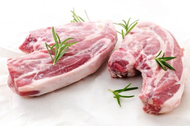 Raw lamb chops clipart