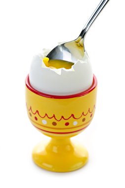 Soft boiled egg in cup clipart