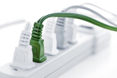 Wires plugged into power bar clipart