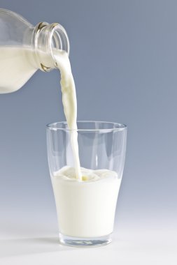 Pouring milk into glass clipart