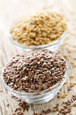 Brown and golden flax seed clipart