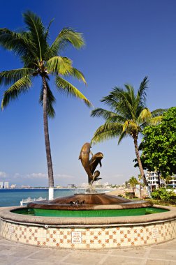 Friendship fountain in Puerto Vallarta, Mexico clipart