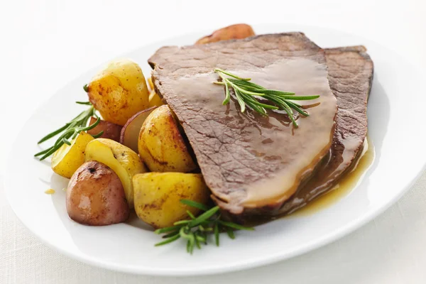 Roast beef and potatoes — Stock Photo, Image