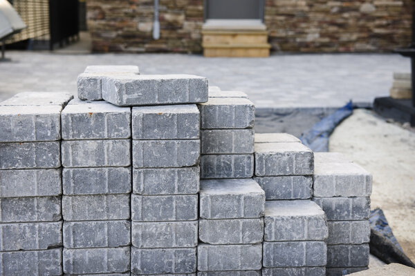 Interlocking stone driveway