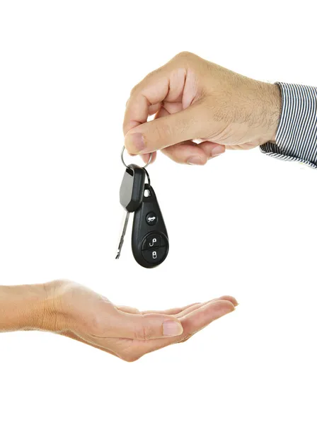 Giving car key — Stock Photo, Image