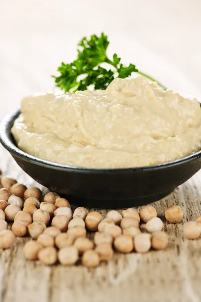 Hummus com grão de bico — Fotografia de Stock