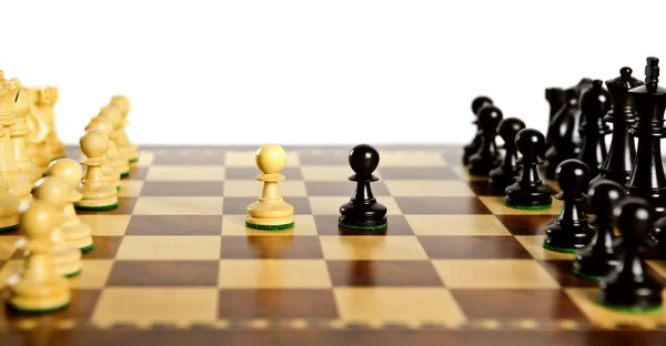 Peças de xadrez a bordo — Fotografia de Stock