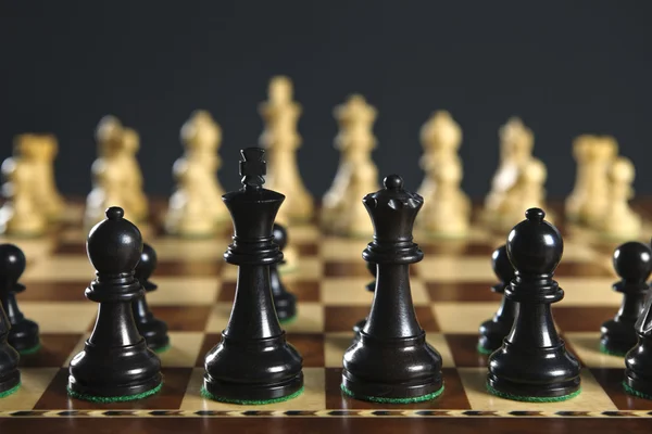 Peças de xadrez a bordo — Fotografia de Stock