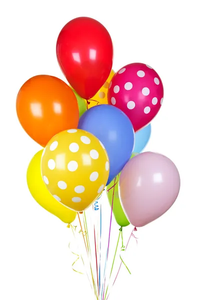Kleurrijke ballonnen op wit — Stockfoto