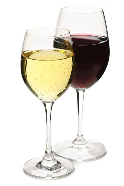 Rot- und Weißwein — Stockfoto