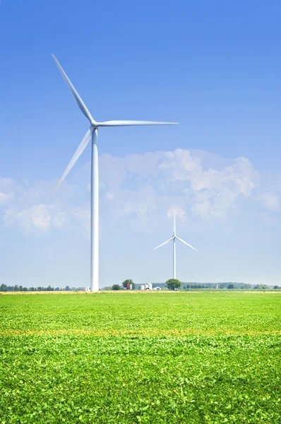 Ветряная турбина в поле — стоковое фото