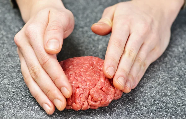 Cooking with ground beef — Stock Photo, Image