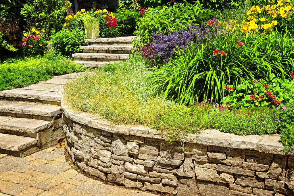 Natural Stone Landscaping Stock Photo, Natural Stone Landscaping