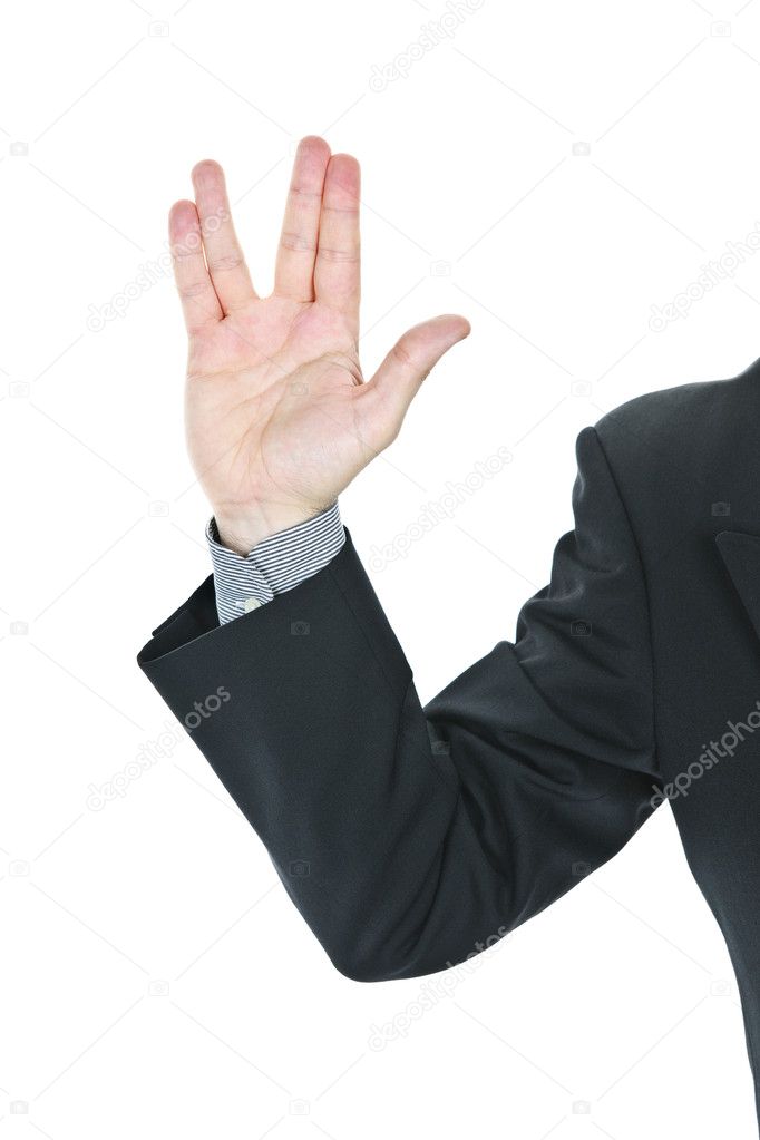 Man giving Vulcan salute