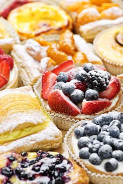 Assorted tarts and pastries clipart