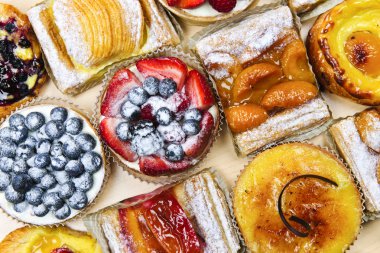 Assorted tarts and pastries clipart