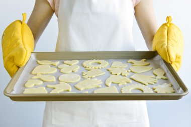 Baking sheet with cookies clipart