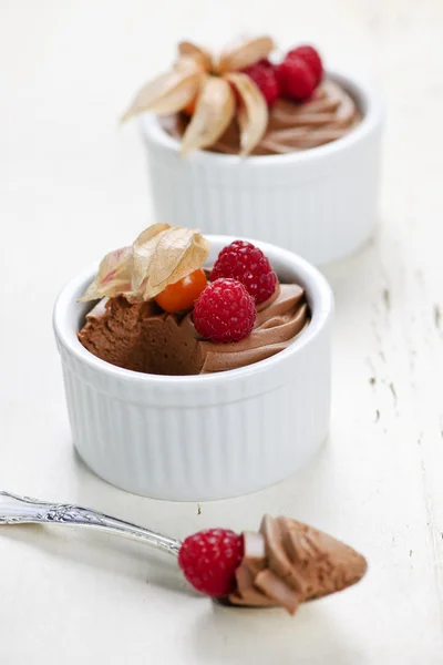 Sobremesa de mousse de chocolate — Fotografia de Stock