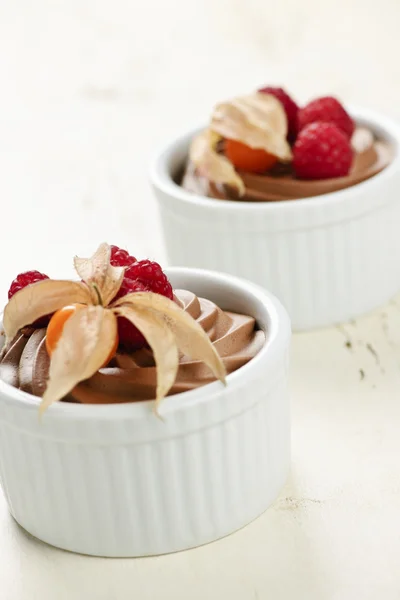 Chocolate mousse dessert — Stock Photo, Image