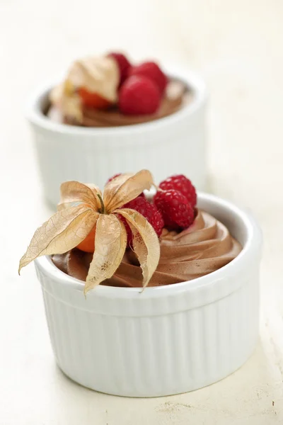 巧克力慕斯甜点 — 图库照片