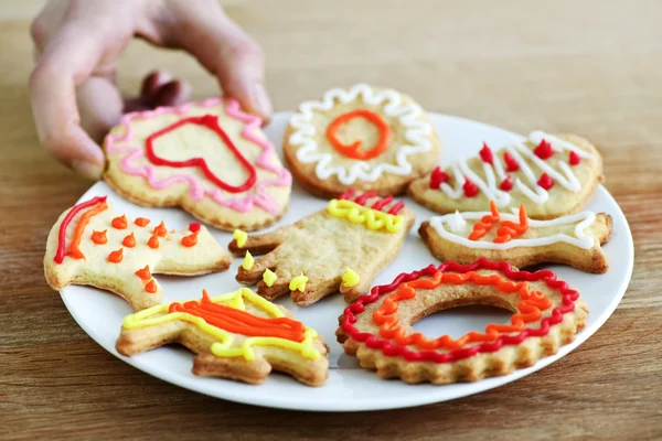 Piatto di biscotti fatti in casa — Foto Stock