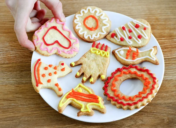 Plaat van zelfgemaakte cookies — Stockfoto