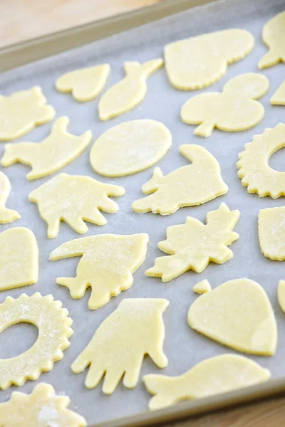 Bakplaat met cookies — Stockfoto