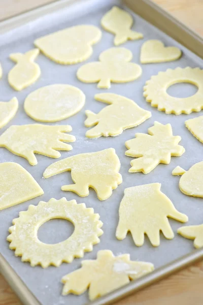 Bakplaat met cookies — Stockfoto
