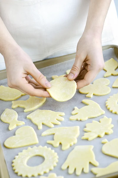 Baking sheet with cookies — Stock Photo, Image