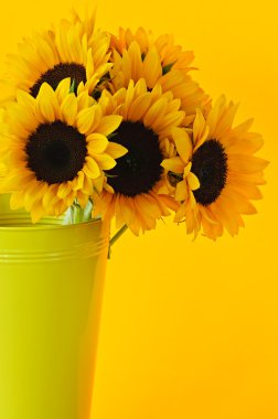 Sunflowers in vase clipart