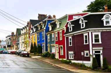 Colorful houses in Newfoundland clipart