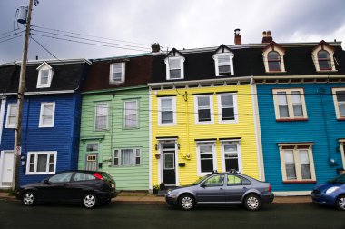 Colorful houses in St. John's clipart