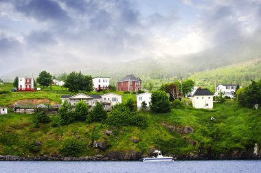 Fishing village in Newfoundland clipart