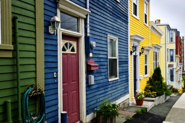 Colorful houses in St. John's clipart