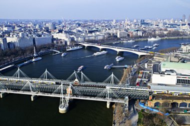 Hungerford Bridge seen from London Eye clipart