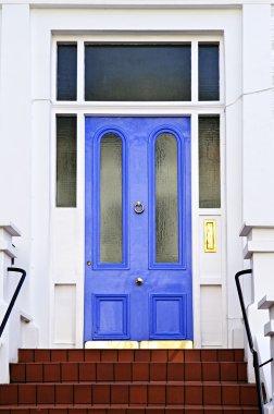 Blue door in London clipart