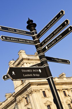 Signpost in London clipart