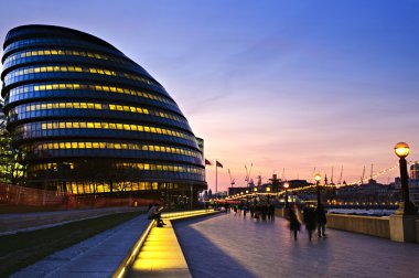 London city hall at night clipart